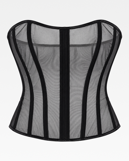 Corset noir transparent
