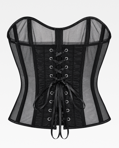 Corset noir transparent