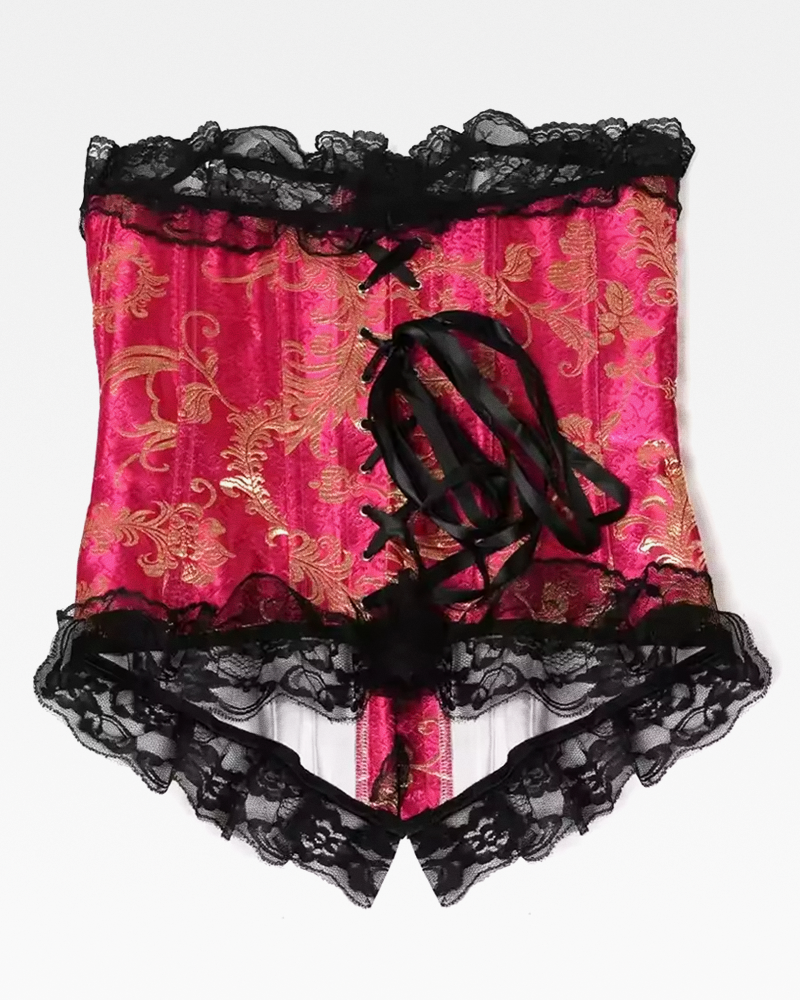 Corset rose et doré