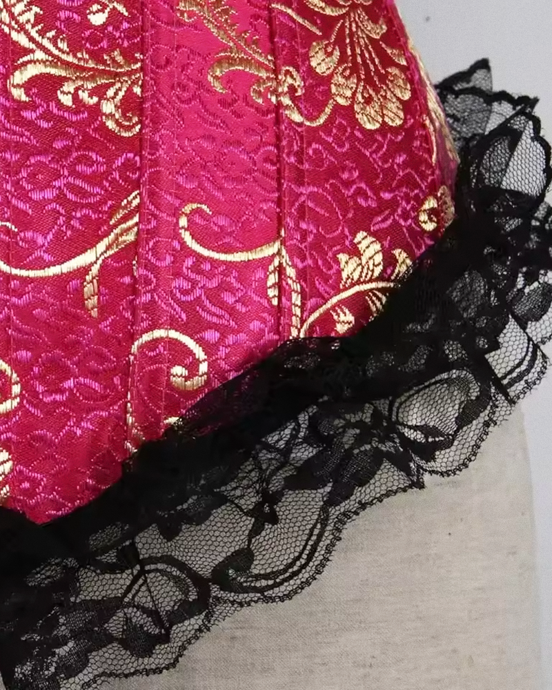 Corset rose et doré