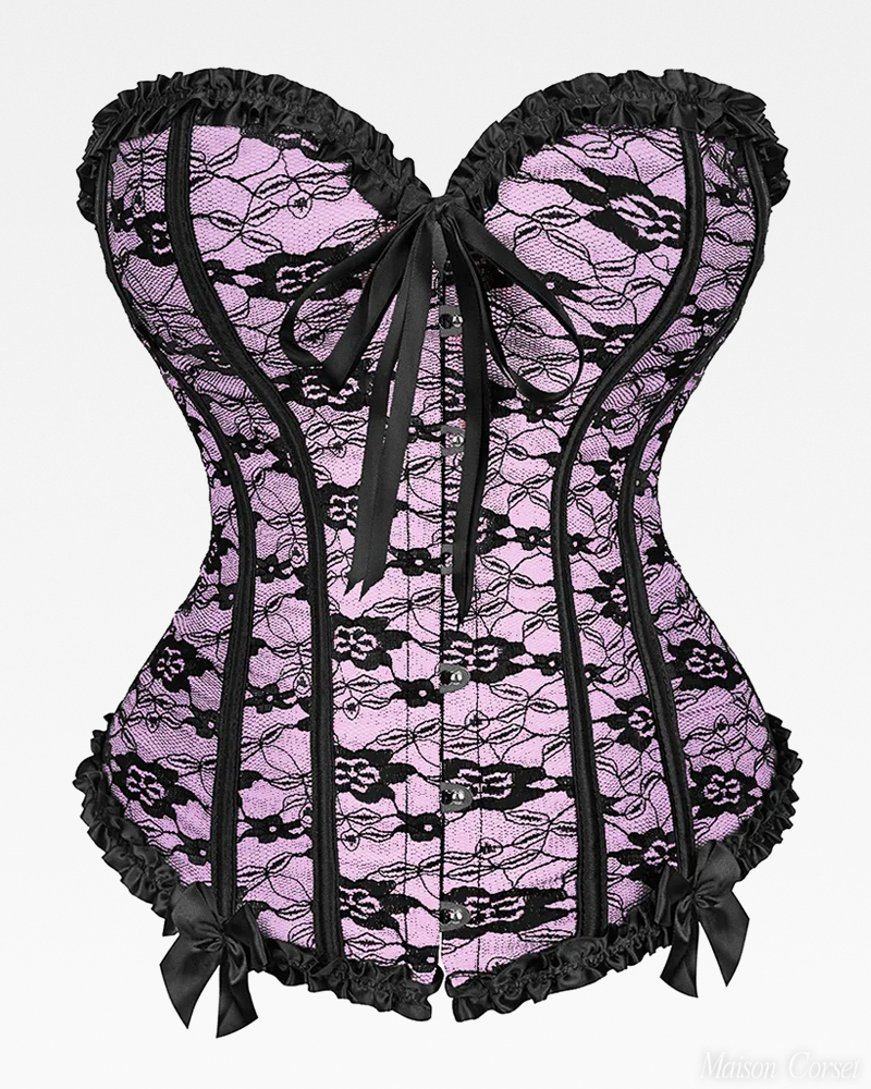 Corset rose et noir