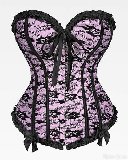 Corset rose et noir