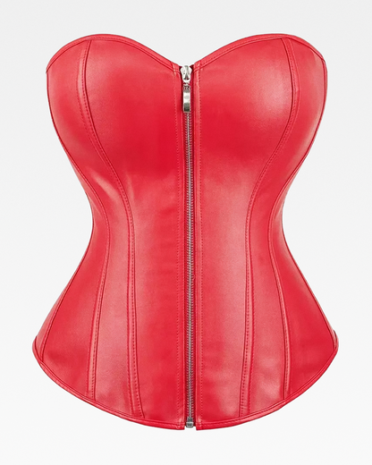 Corset rouge en cuir