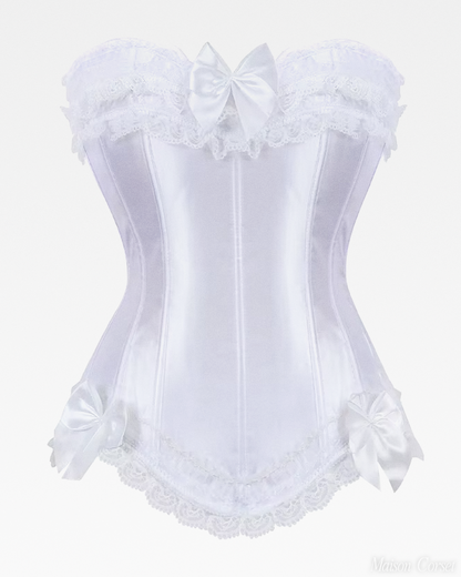 Corset satin blanc