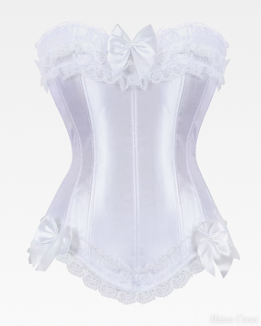 Corset satin blanc