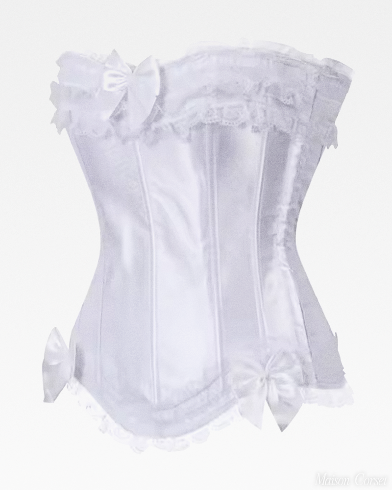 Corset satin blanc