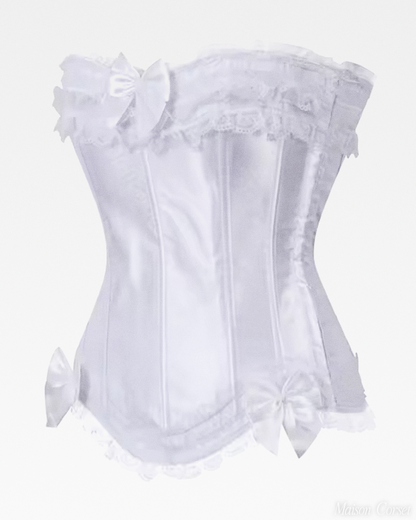 Corset satin blanc