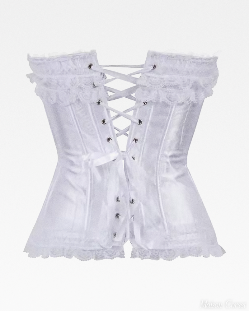 Corset satin blanc