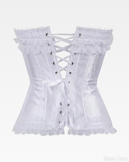 Corset satin blanc