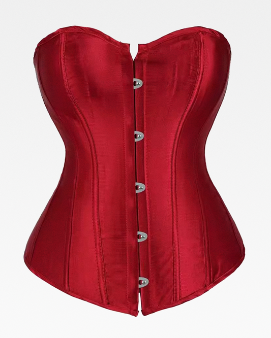 Corset satin rouge