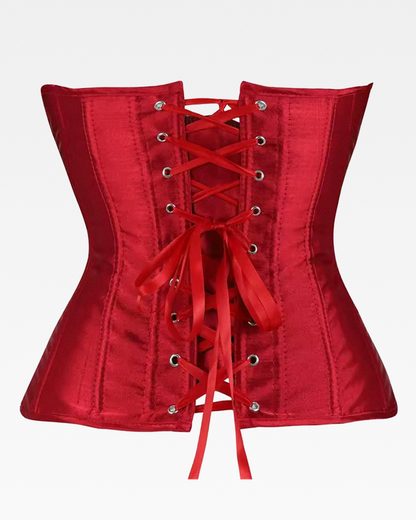 Corset satin rouge