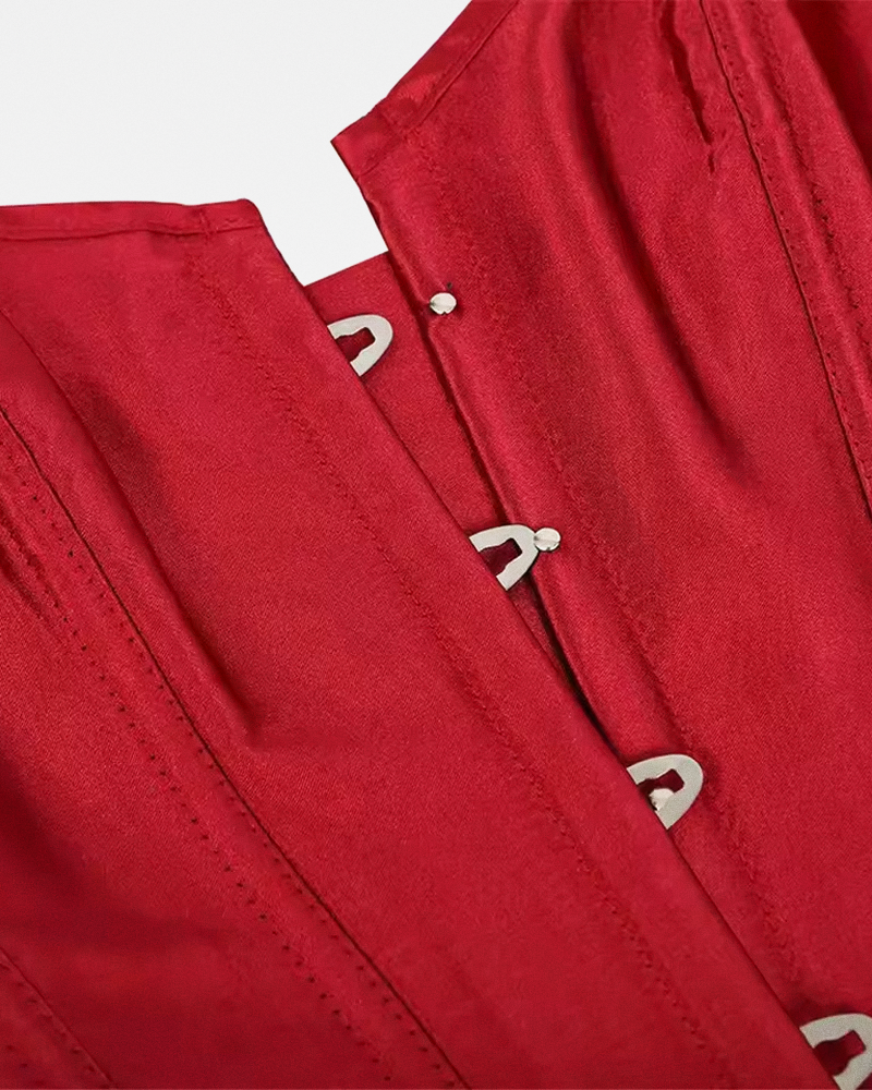 Corset satin rouge