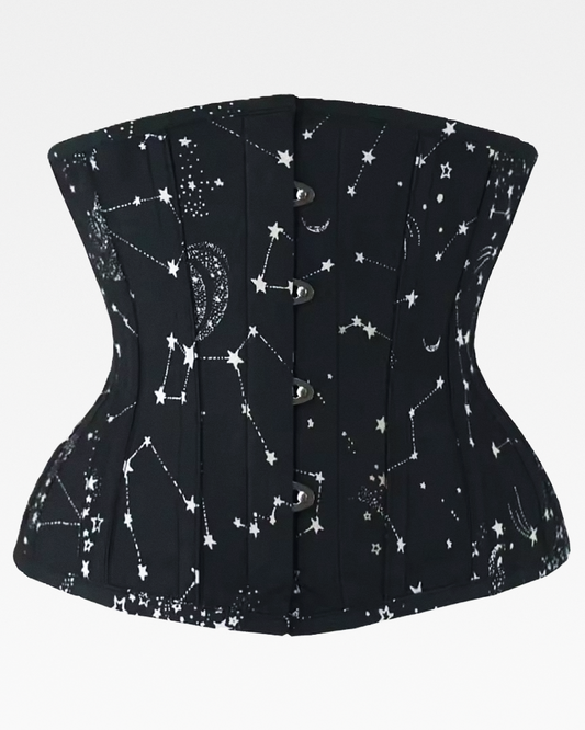 Corset serre-taille à motif étoilé noir
