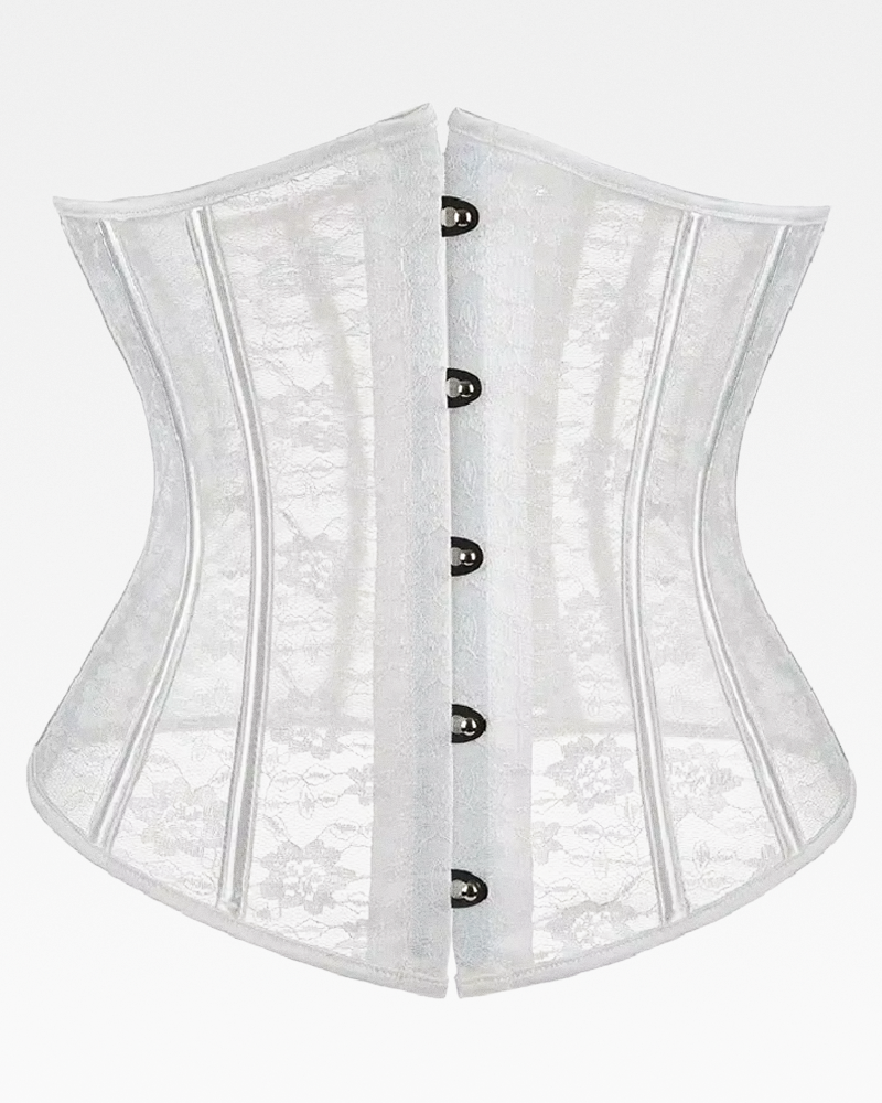 Corset serre-taille dentelle blanc