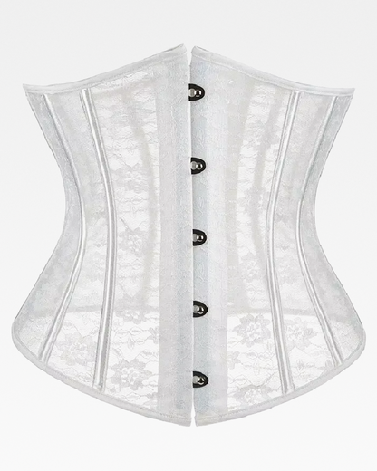 Corset serre-taille dentelle blanc