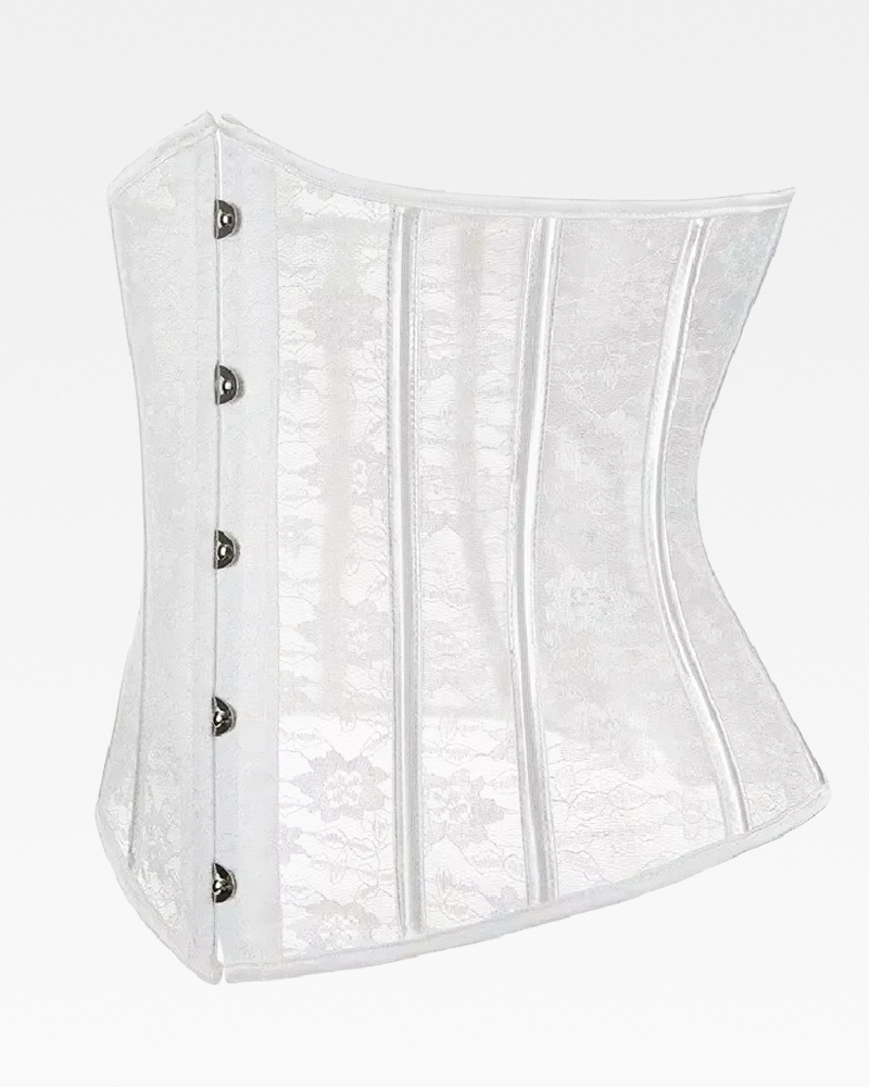 Corset serre-taille dentelle blanc