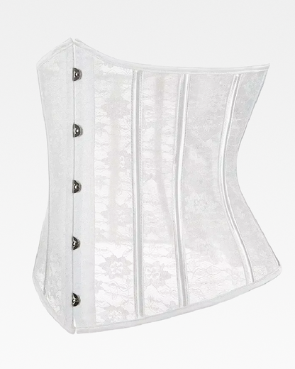 Corset serre-taille dentelle blanc