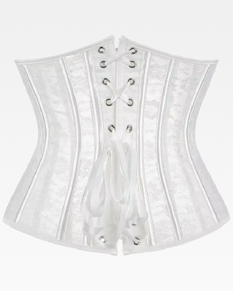 Corset serre-taille dentelle blanc