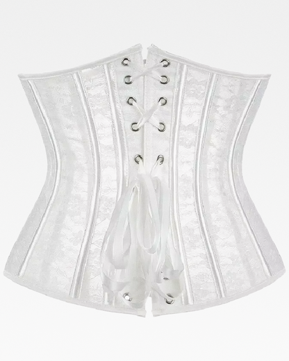 Corset serre-taille dentelle blanc