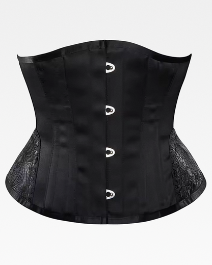 Corset serre-taille satin noir