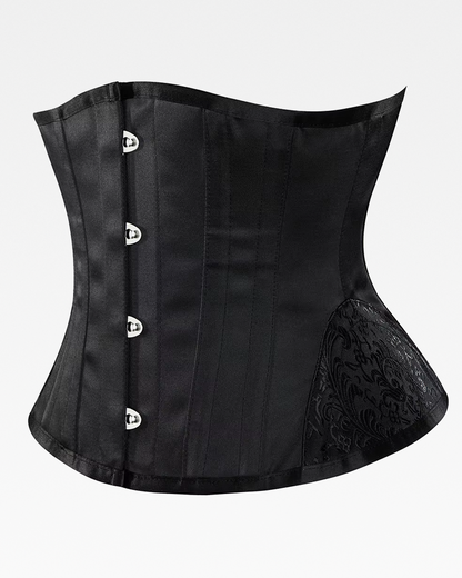 Corset serre-taille satin noir