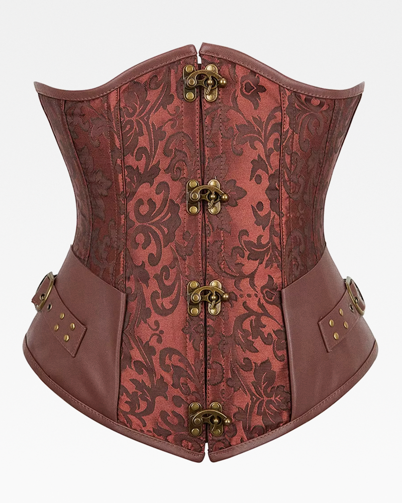 Corset serre-taille steampunk marron