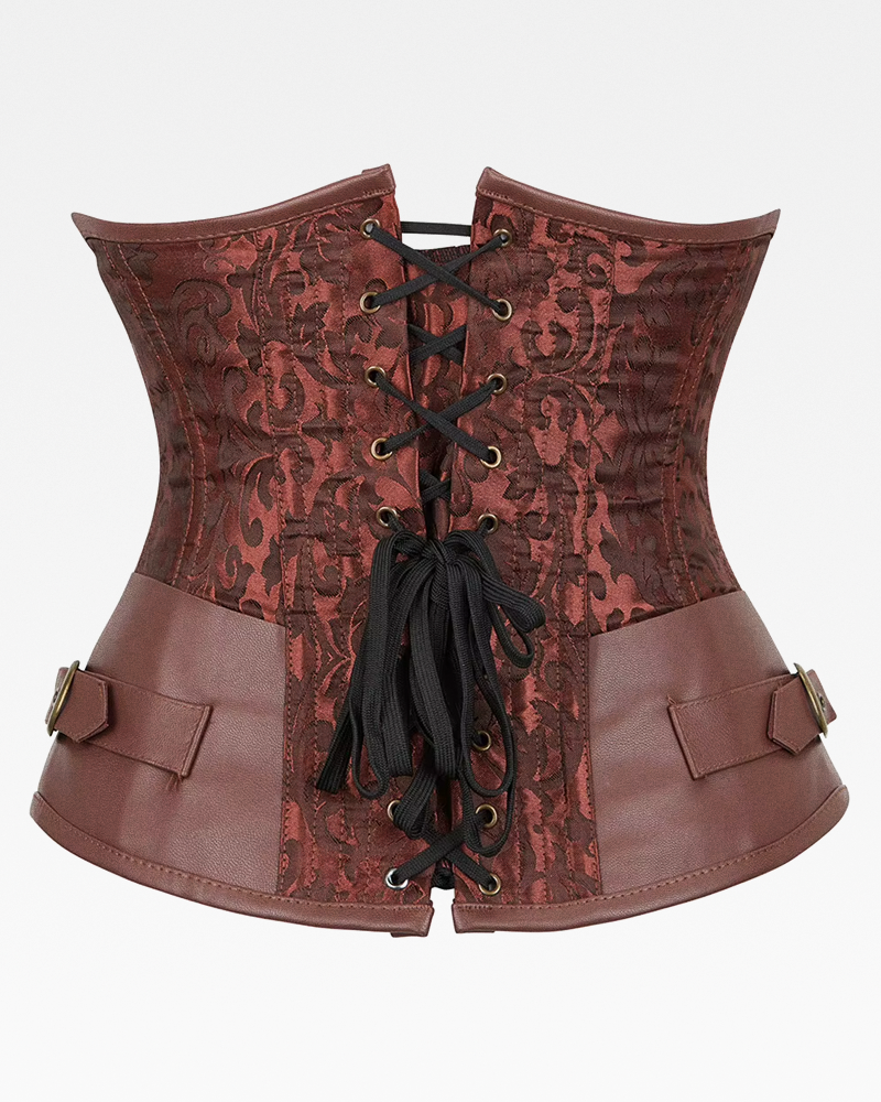 Corset serre-taille steampunk marron