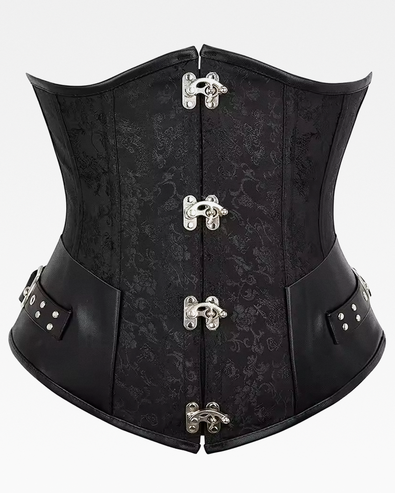 Corset serre-taille steampunk noir