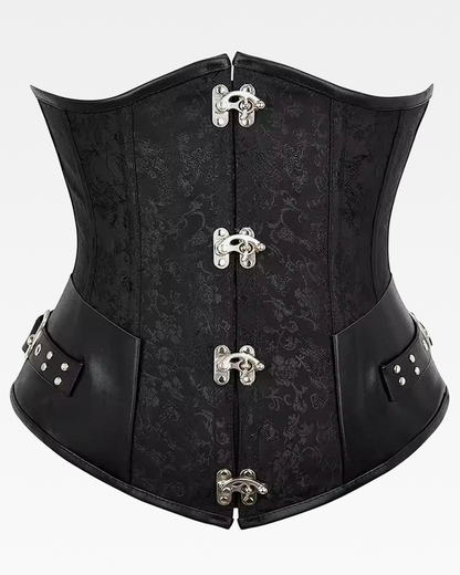 Corset serre-taille steampunk noir