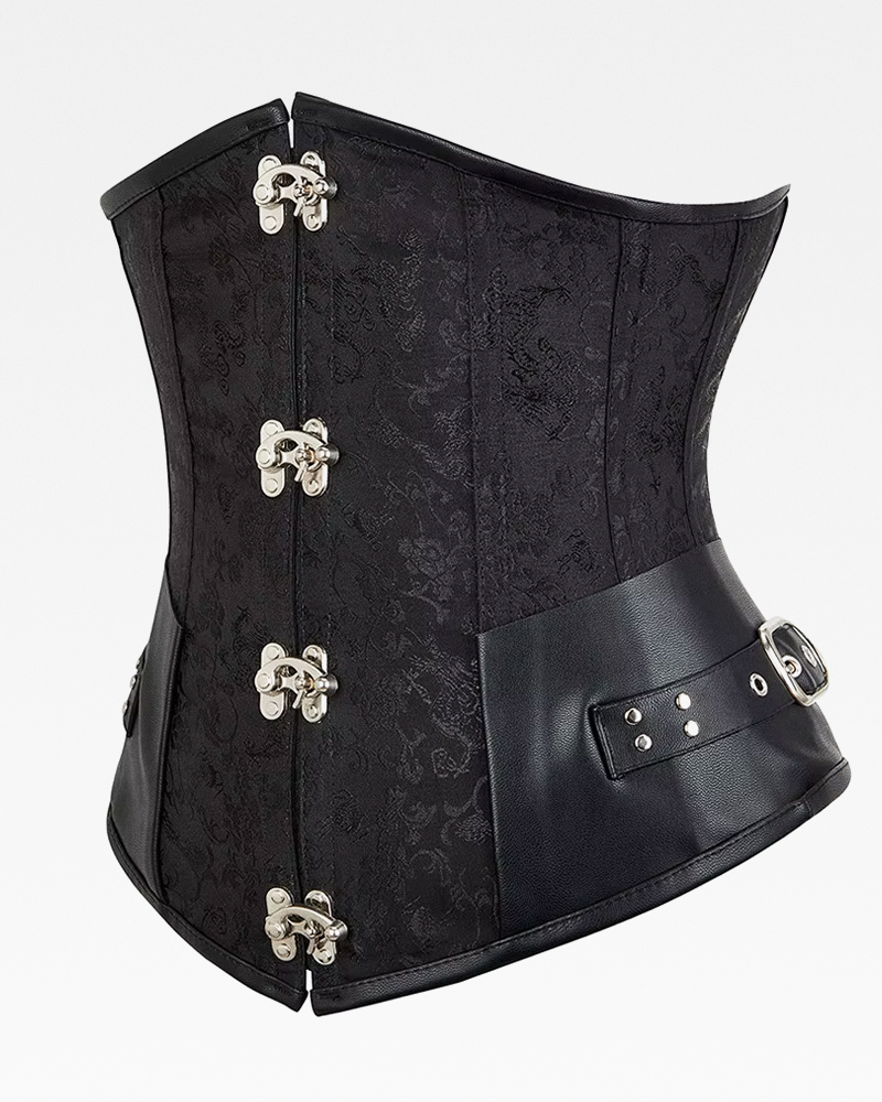 Corset serre-taille steampunk noir