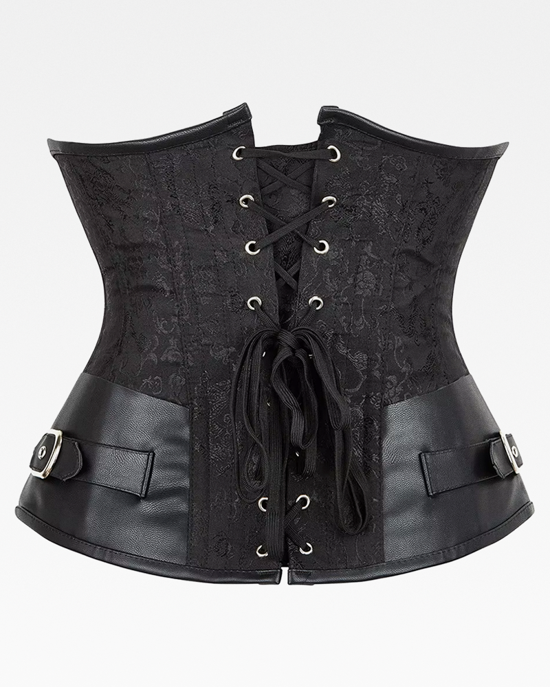 Corset serre-taille steampunk noir