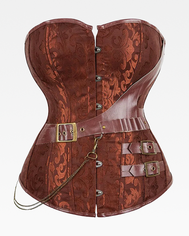 Corset steampunk marron