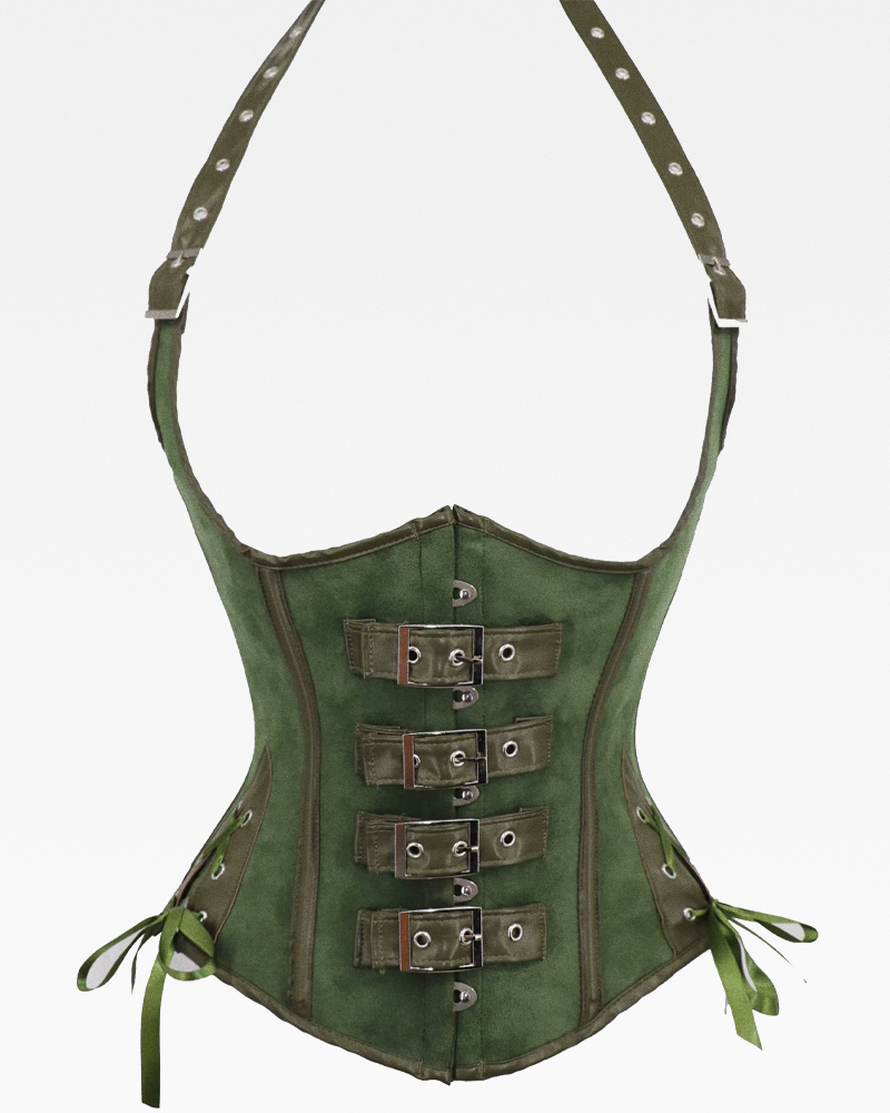 Corset steampunk vert
