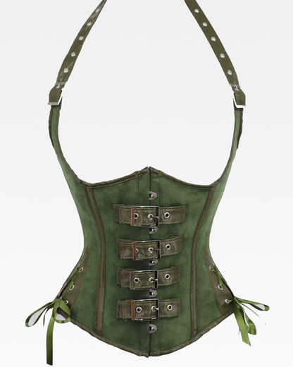 Corset steampunk vert