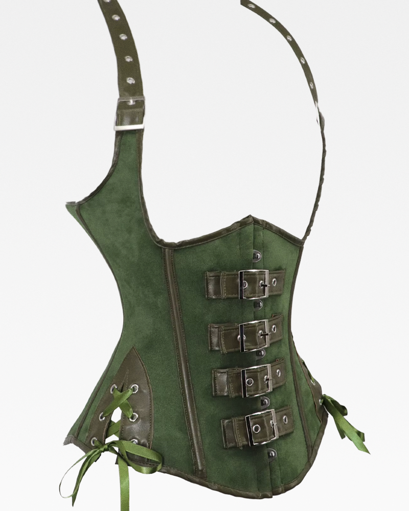Corset steampunk vert