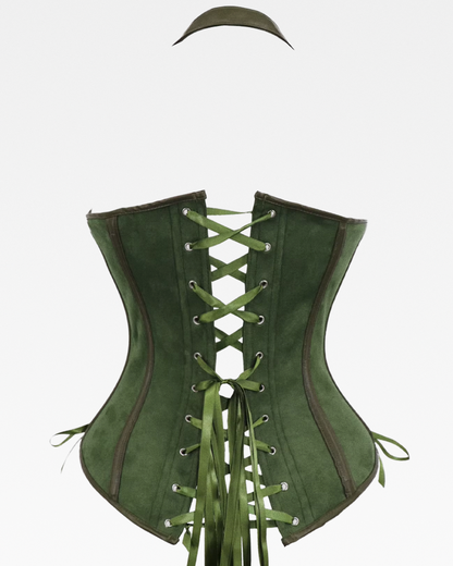 Corset steampunk vert