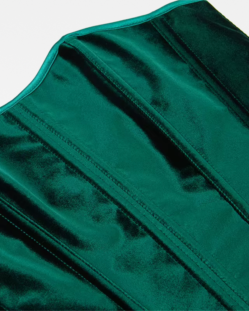 Corset velours vert