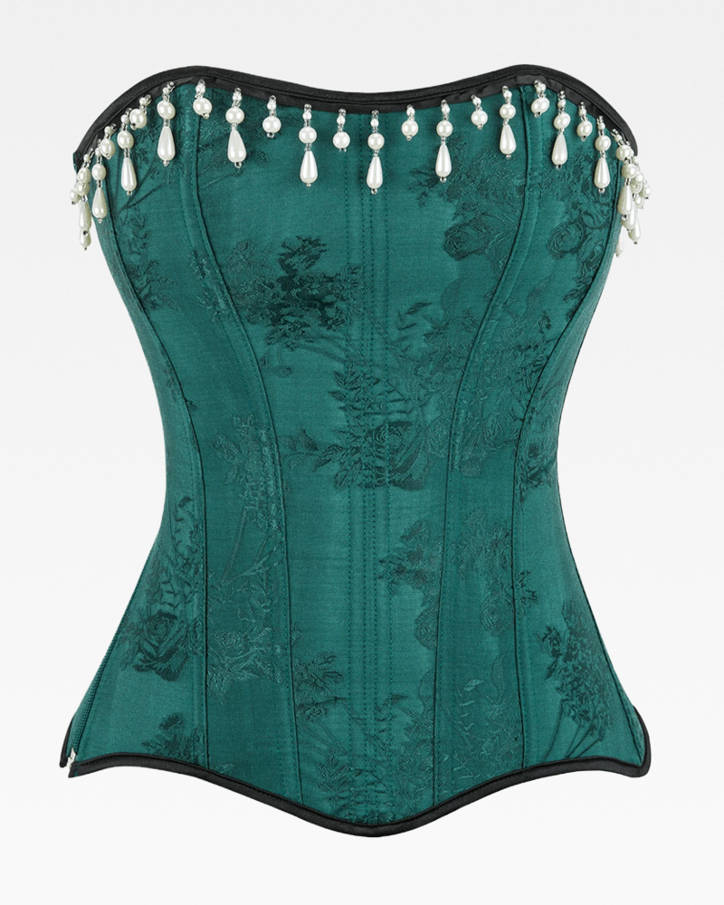 Corset vert à perles