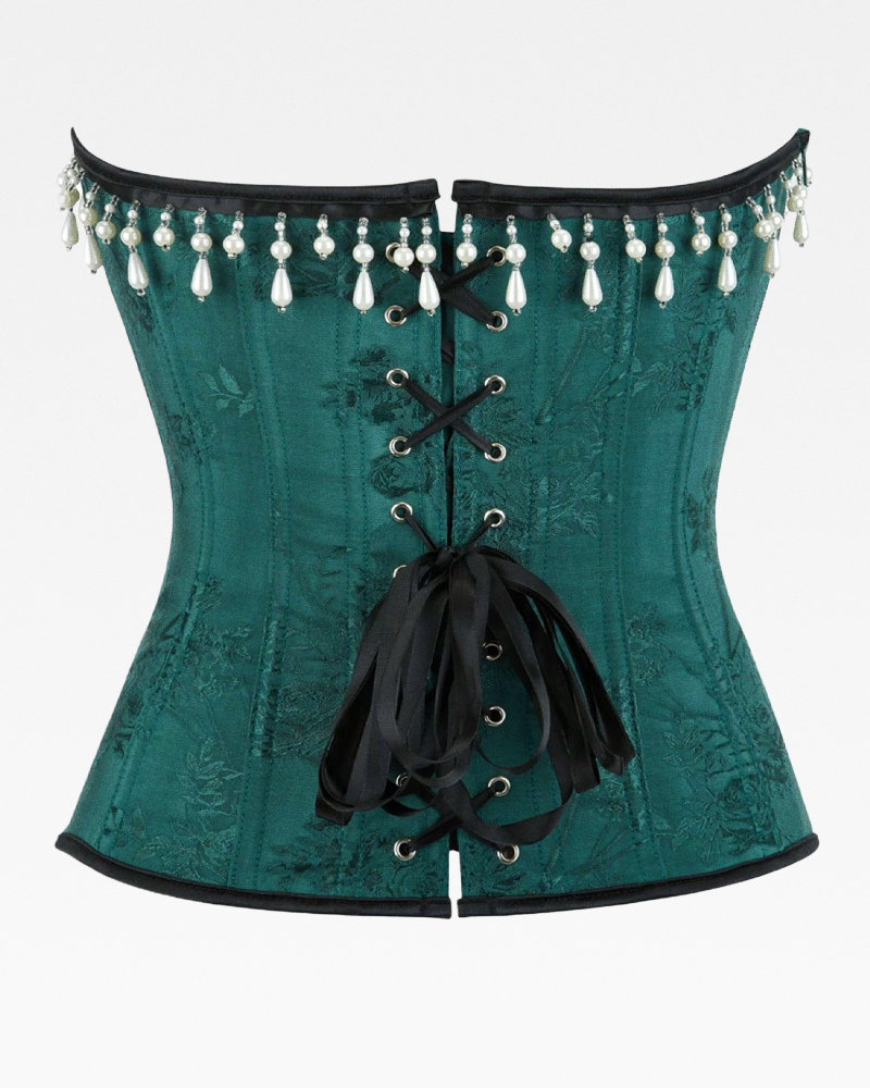 Corset vert à perles