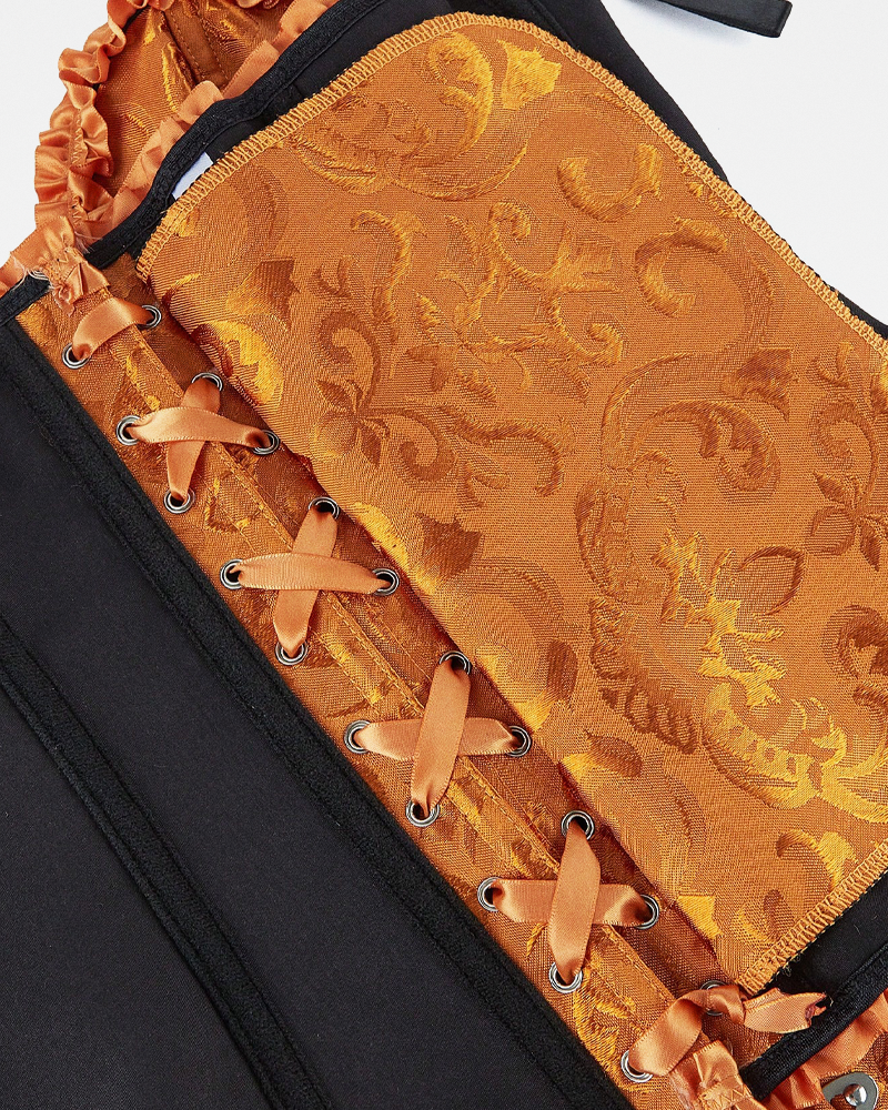 Corset victorien orange