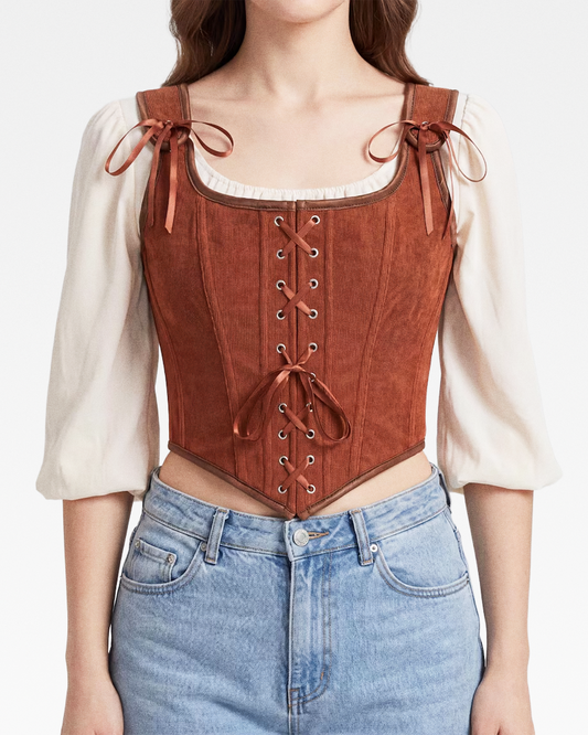Corset vintage marron