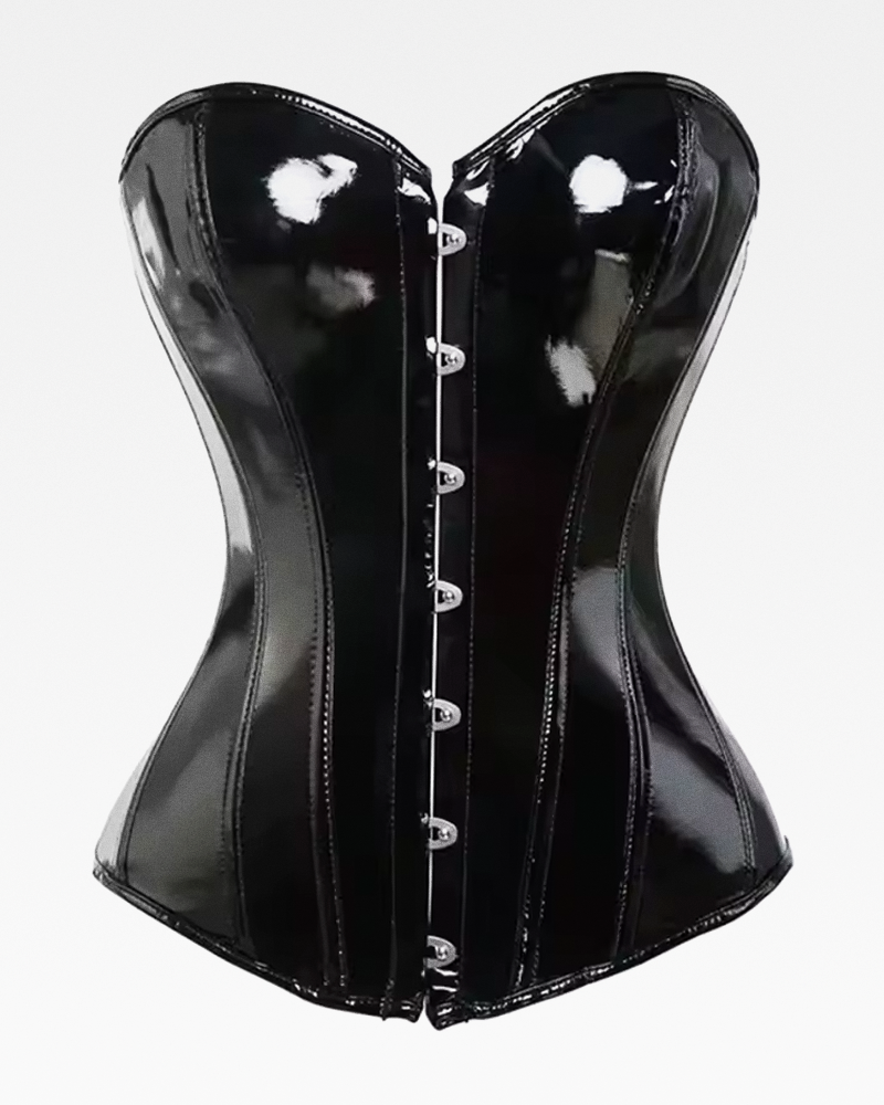 Corset vinyle noir