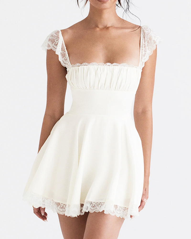 Robe corset blanche dentelle
