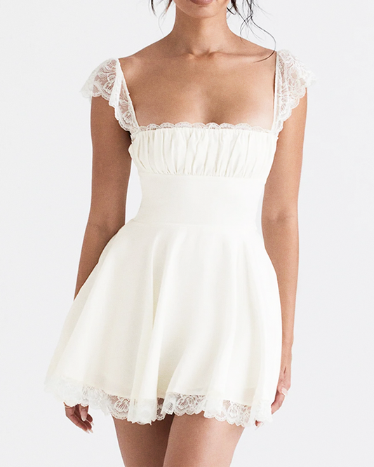 Robe corset blanche dentelle