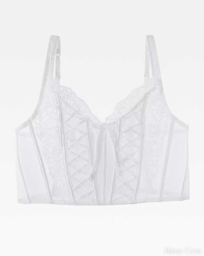 Top bustier dentelle blanc